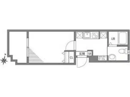 シャリオ押上 旧プチグランデシャリオ(1K/4階)の間取り写真