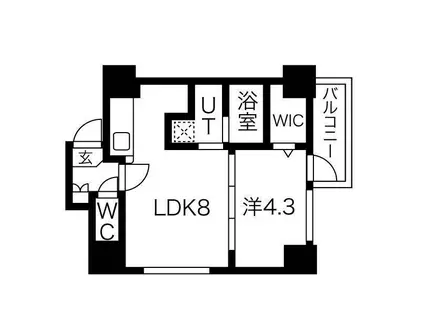 クラッセ北大通III(1LDK/9階)の間取り写真