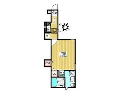 LAPIN(1K/1階)の間取り写真