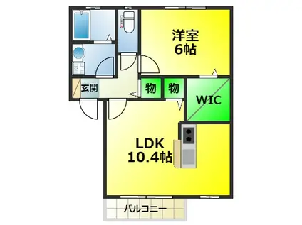 セジュール和泉中央C棟(1LDK/1階)の間取り写真