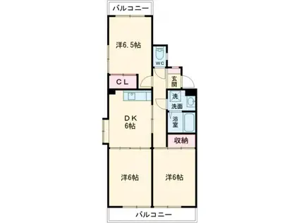 エスポア(3DK/2階)の間取り写真