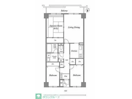カッシア習志野(3LDK/5階)の間取り写真