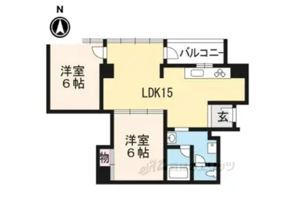 プランタンビル7-D(2LDK/7階)の間取り写真