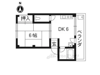 第2吉与門ハイツ(1DK/4階)の間取り写真