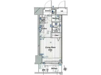 THEパームス東武練馬(1K/10階)の間取り写真