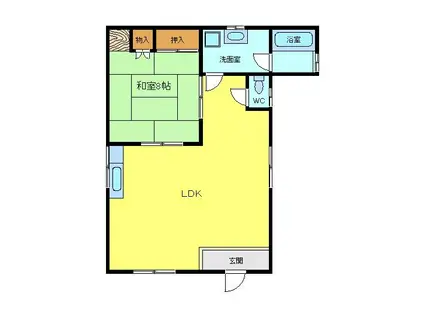 坂本マンション(1LDK/1階)の間取り写真
