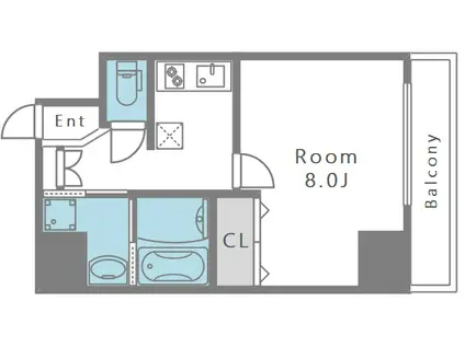 プライムコート天王寺町(1K/3階)の間取り写真