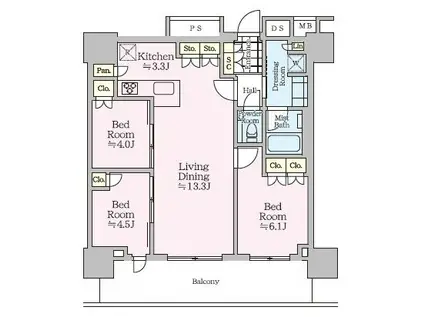 THE TOWER JUJO(3LDK/28階)の間取り写真