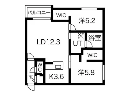 CG HOMES 南11条(2LDK/4階)の間取り写真