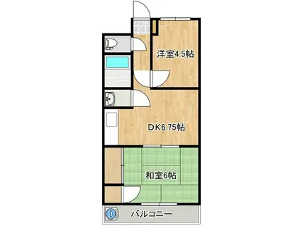 シンセリティ小串(2DK/3階)の間取り写真