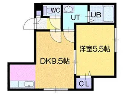 エスポワール貴(1LDK/2階)の間取り写真