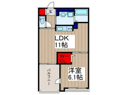 グレース(1LDK/3階)の間取り写真
