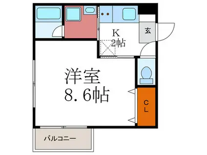 京OHBUIII(1K/3階)の間取り写真