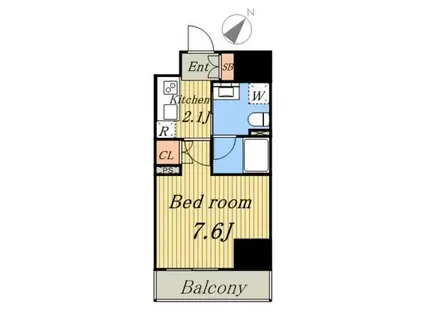 エルスタンザ文京根津(1K/5階)の間取り写真