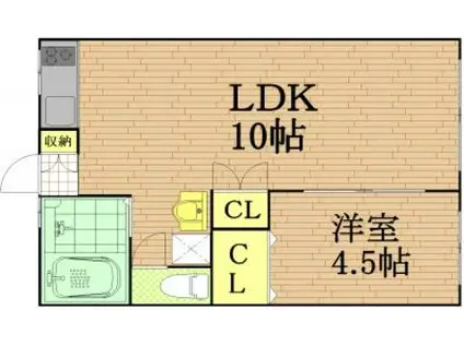 山田コーポ N棟(1LDK/1階)の間取り写真