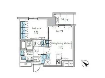 パークアクシス東日本橋ステーションゲート(1LDK/6階)の間取り写真