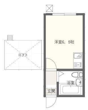 R-鎌倉(1K/2階)の間取り写真