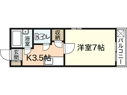 パルコープ五日市(1K/5階)の間取り写真