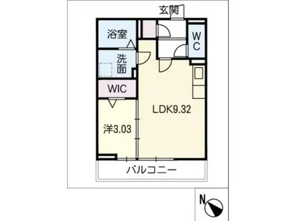 ポモドーロIV(1LDK/2階)の間取り写真