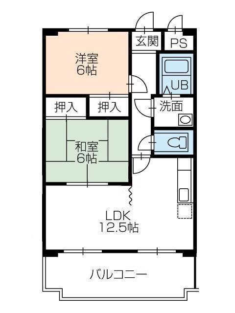 ヴィラシャルマン(2LDK/2階)の間取り写真