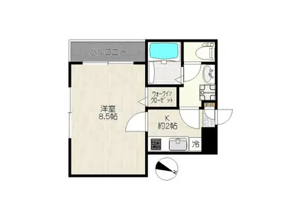 リベルタス二子新地(1K/1階)の間取り写真