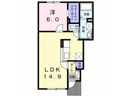 プリュスレテメゾン(1LDK/1階)の間取り写真