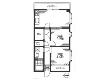 ハイツメリオラ(2LDK/2階)の間取り写真