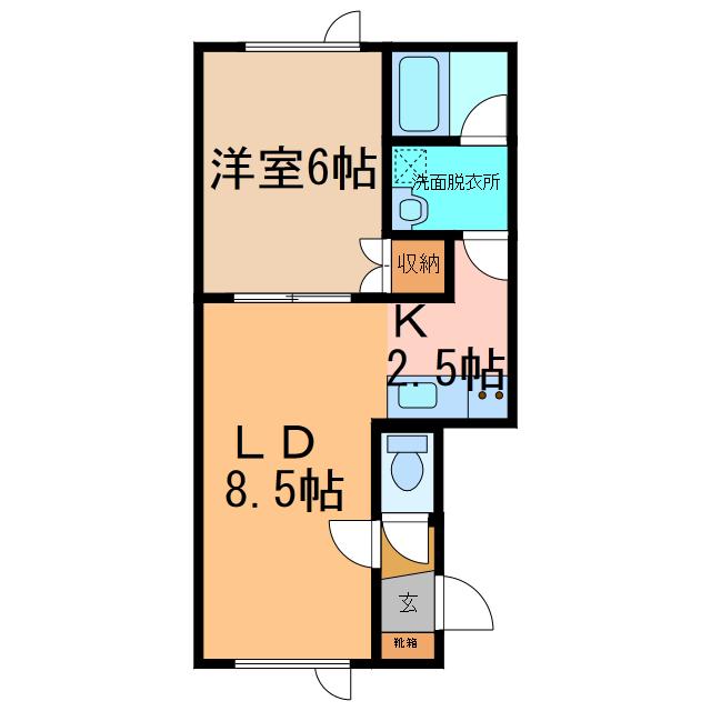 ハウスオブローズ3(1LDK/2階)の間取り写真