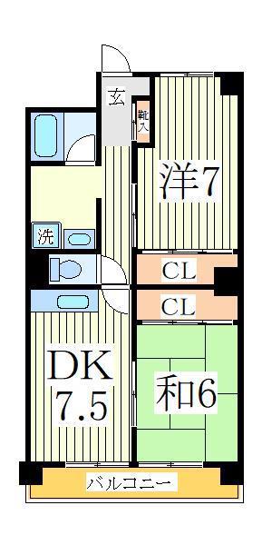 大塚マンション(2DK/4階)の間取り写真
