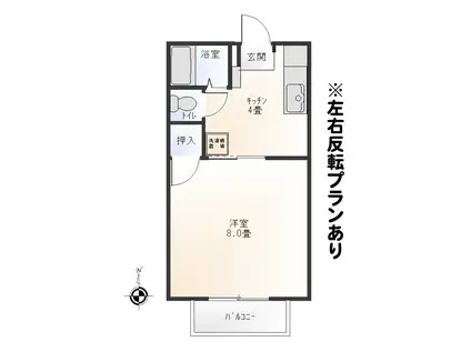 コーポ楷(1K/2階)の間取り写真