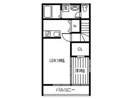 ウィンブリッジGMII(1LDK/2階)の間取り写真