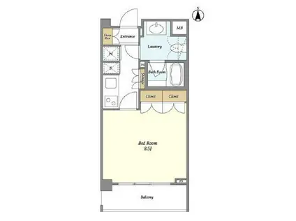 オーキッドレジデンス神楽坂(1K/4階)の間取り写真