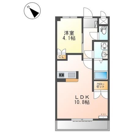 ウィンドヒル(1LDK/1階)の間取り写真