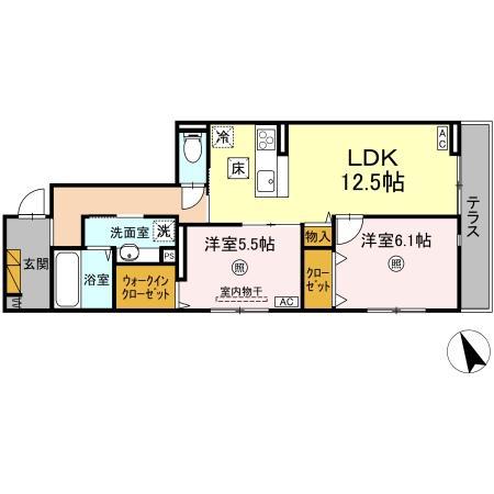 DS LIEN B(2LDK/1階)の間取り写真