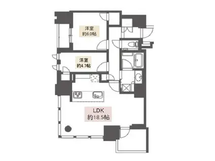 グランドメゾン名古屋駅204(2LDK/2階)の間取り写真
