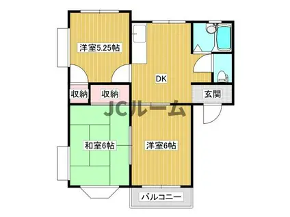 ハイツヴィレッジ(3DK/2階)の間取り写真