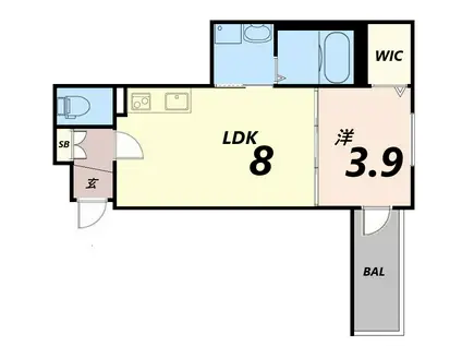 HABITASION京口(1LDK/3階)の間取り写真