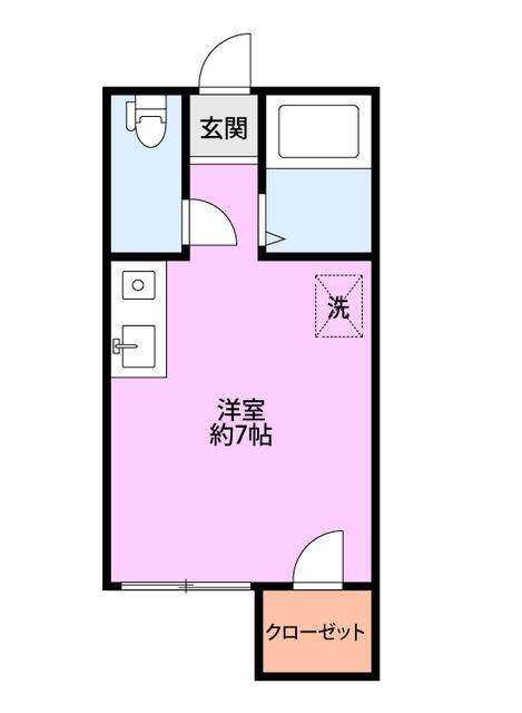 メゾンメール(ワンルーム/1階)の間取り写真
