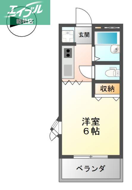 エスポワール老松(1K/2階)の間取り写真