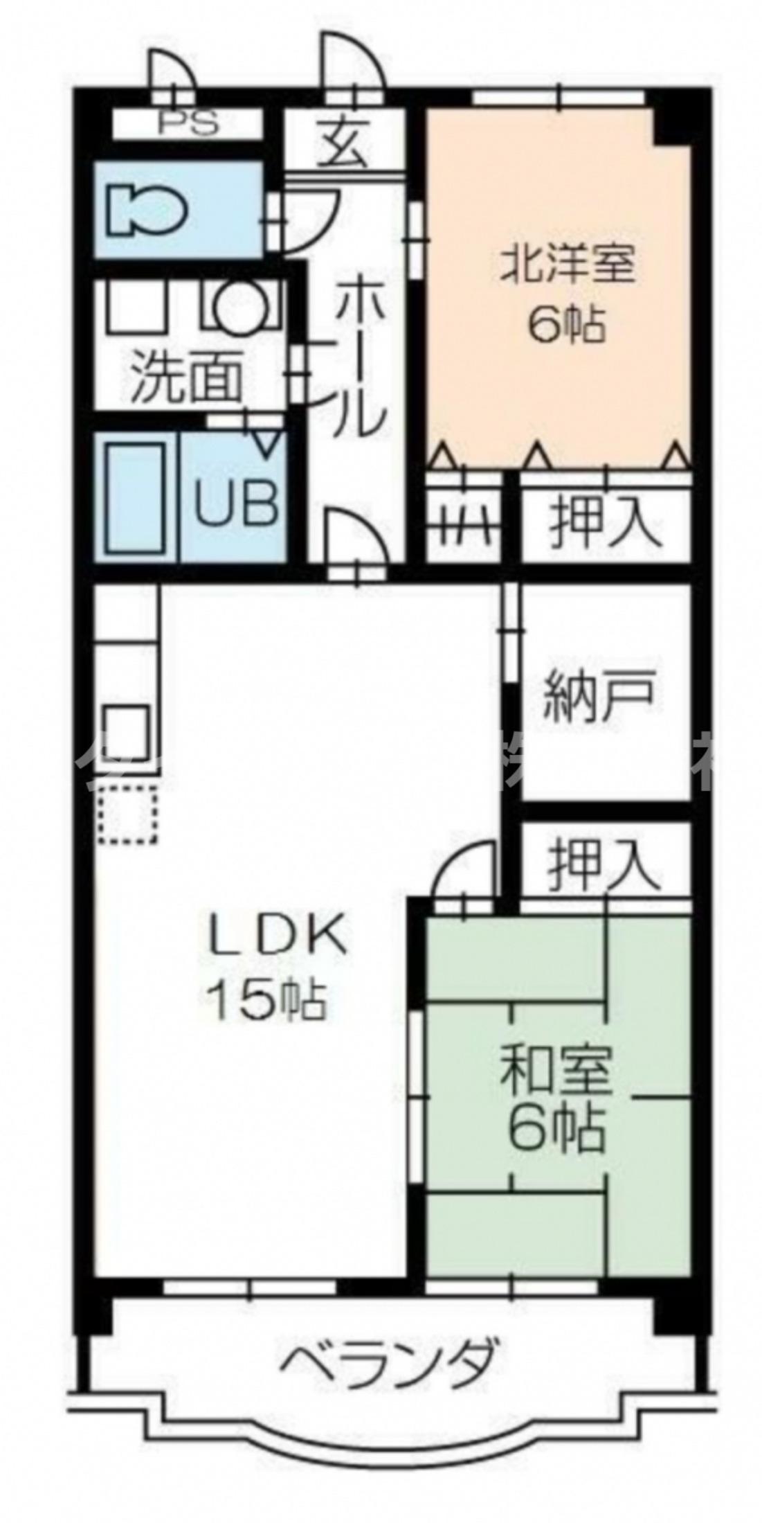 フリーダムコート弐番館(2SLDK/3階)の間取り写真