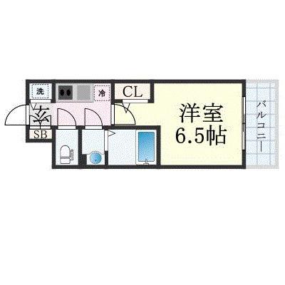 エスリード大阪プライムゲート(1K/10階)の間取り写真