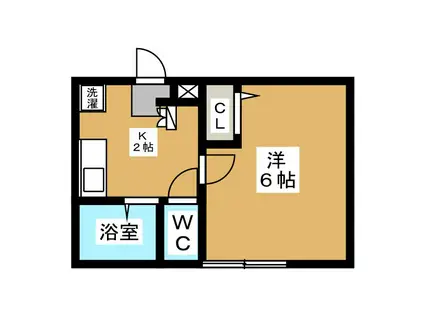 クラヴィス吉野町(1K/1階)の間取り写真