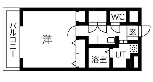 リンデン東薬院(1K/7階)の間取り写真