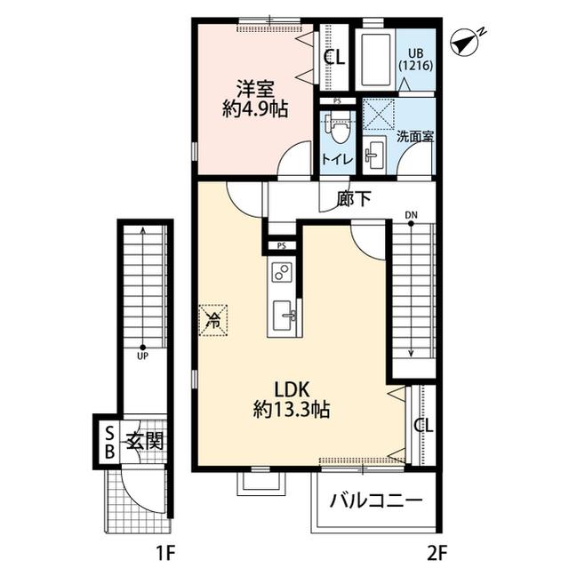 DURA CASA MIHORI(1LDK/2階)の間取り写真