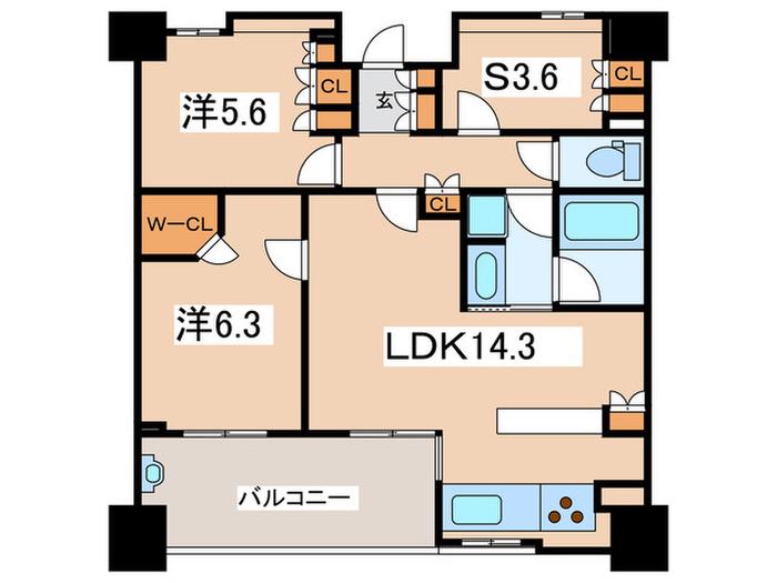 KDXレジデンス町田(2SLDK/11階)の間取り写真