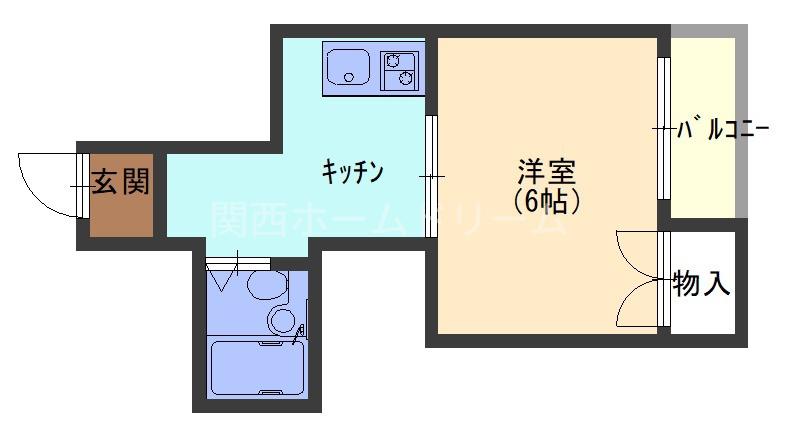 オペルIII番館(1K/4階)の間取り写真