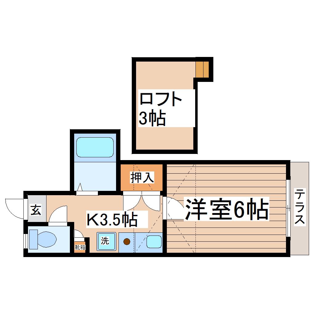 レオパレス大野田第5(1K/1階)の間取り写真