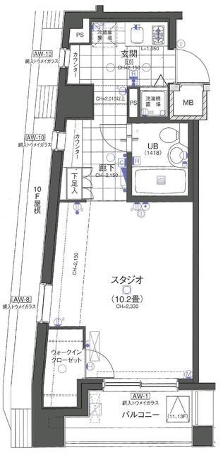 日神デュオステージ笹塚西館(1K/11階)の間取り写真