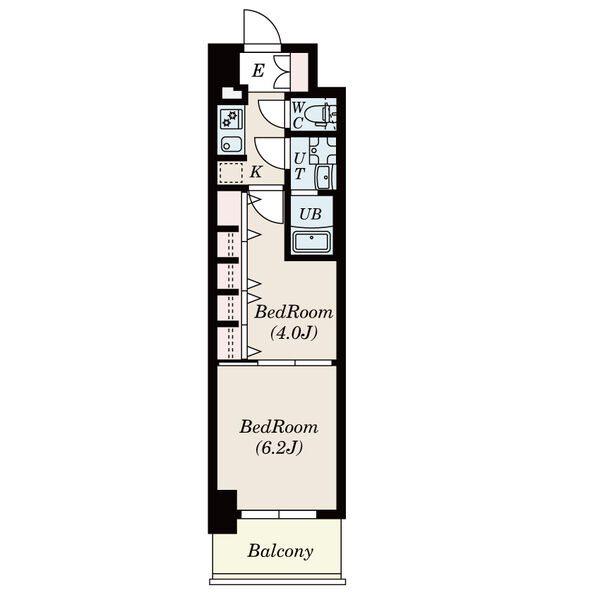 S-RESIDENCE六番町(2K/2階)の間取り写真