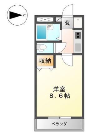 エステート山下(1K/1階)の間取り写真